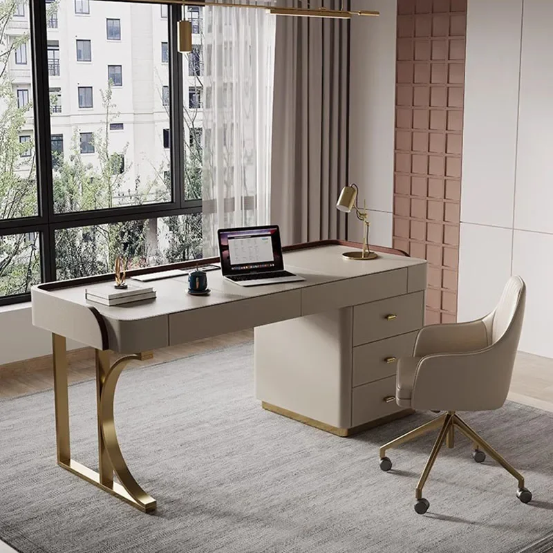 

Organizers White Desk Accessories Standing School Bedroom Laptop Desk Setup Study Biurka Komputerowe Media Console Furniture