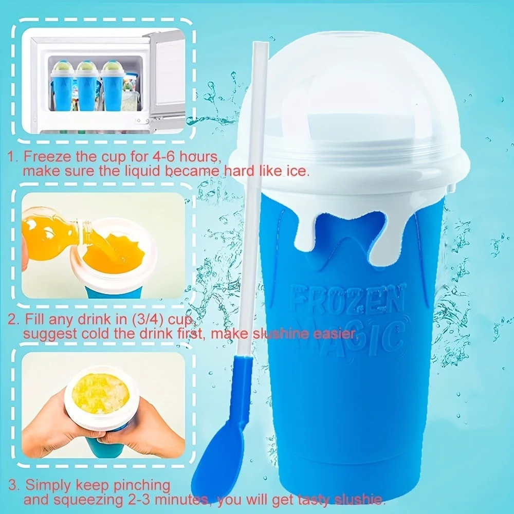 1 szt. 500 ml/16,9 uncji przenośny kubek do robienia slushie do szybkich koktajli, koktajli mlecznych i lodów - idealny na imprezy tematyczne, lato