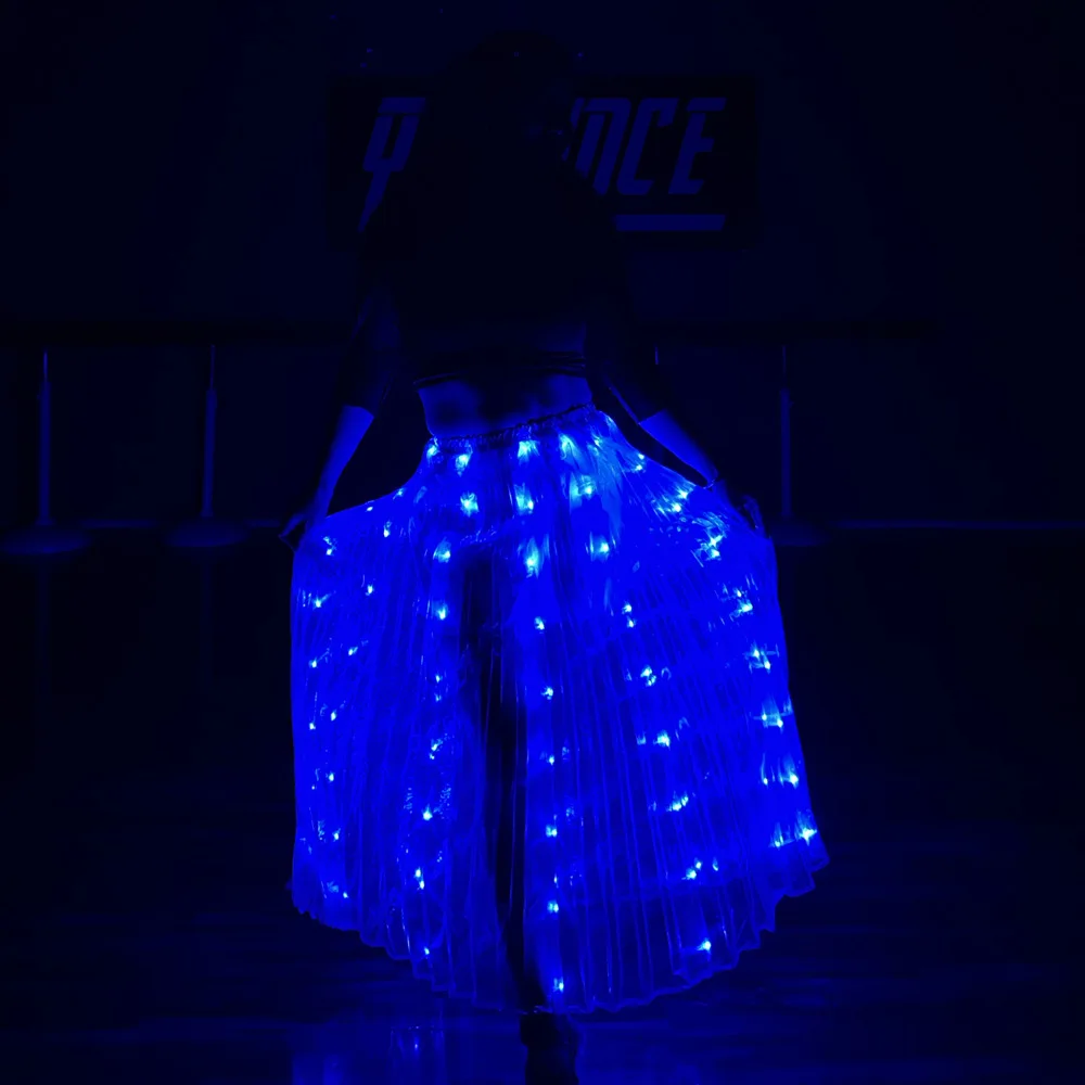 تنورة مضيئة للنساء، توتو طويل LED للفتيات، ملابس رقص متوهجة، ملابس الهذيان، أزياء الهالوين، فستان حفلات الكريسماس #5