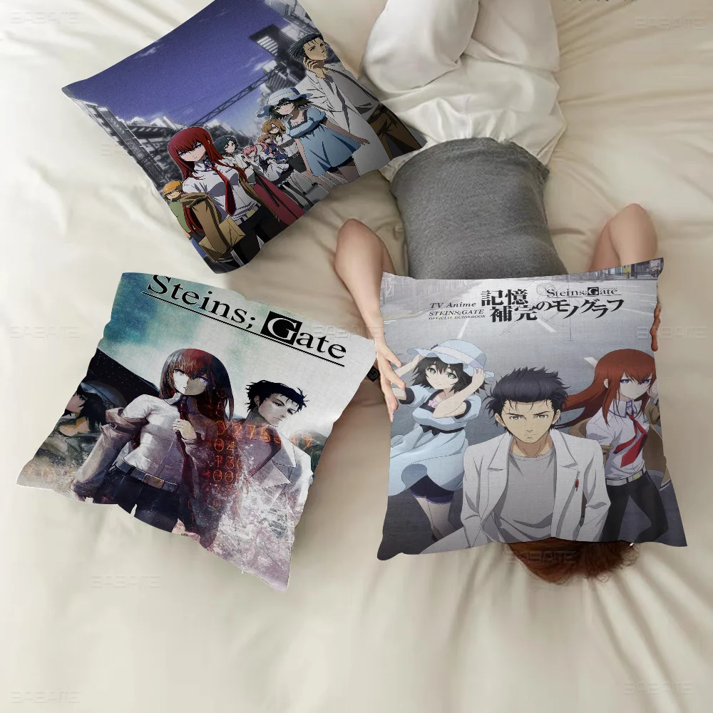 Anime Steins Gate Personalized Pillow Dust Cover Bedroom Kids Party Decoration Pillowcase Birthday Children Gift