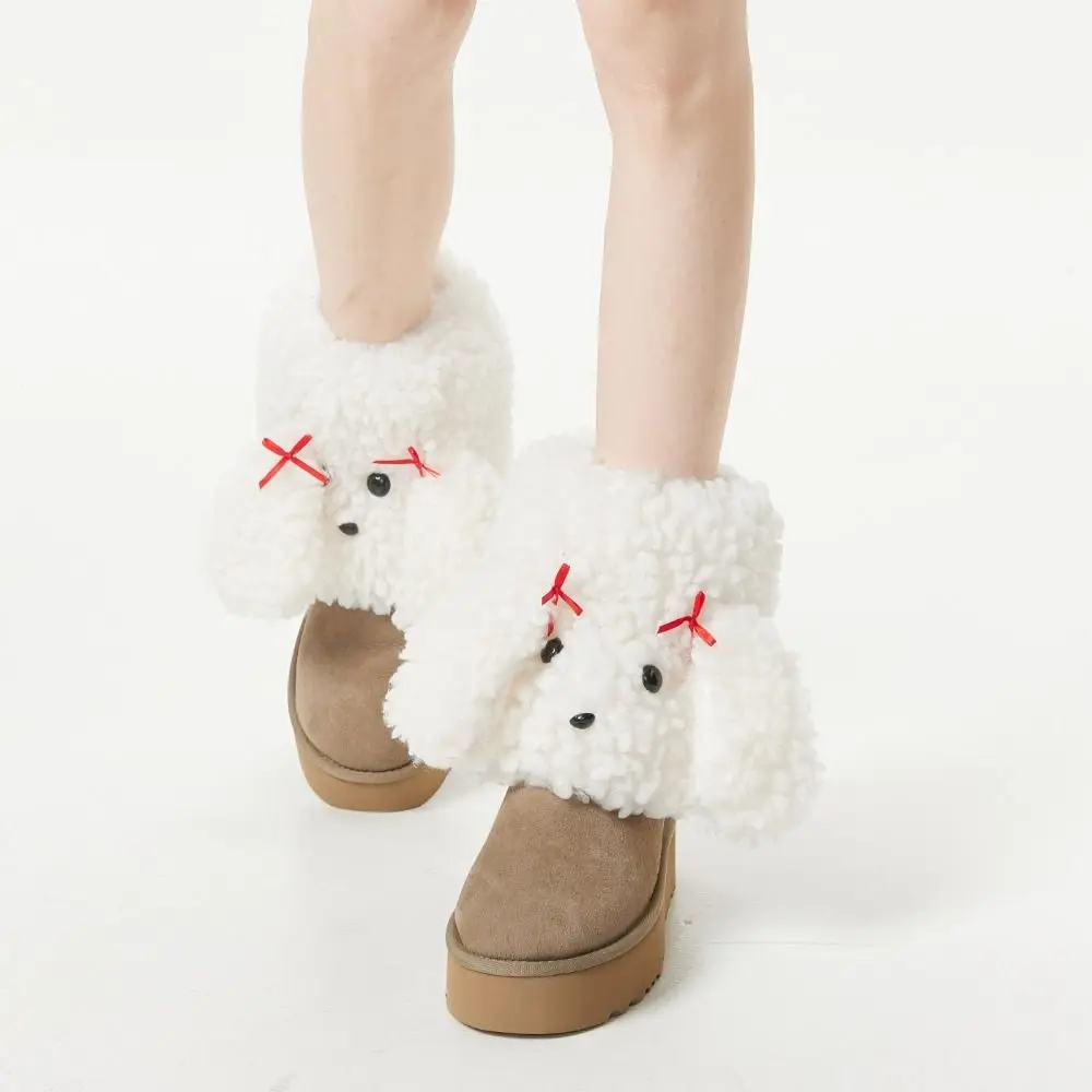 

Милые гетры Y2K с рисунком собаки JK Лолита, чехол для ног с бантом, теплые ботинки для девочек, осень-зима