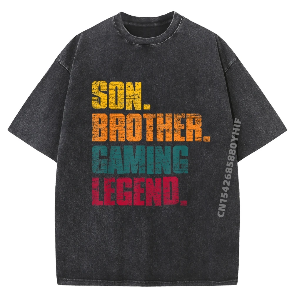 

Mens Washed T-shirt Funny Gamer Son Brother Gaming Legend Gaming Luxury T Shirt Graphic T Shirts Printed Tshirts