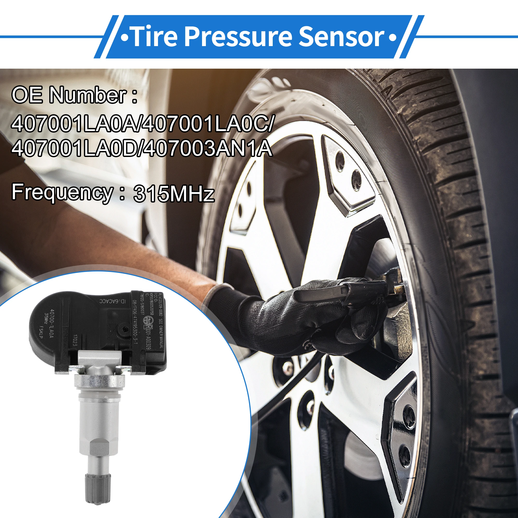 Sensor Tekanan Ban UXCELL Sensor TPMS 315MHz No.407001LA0A/407001LA0C/407001LA0D/407003AN1A untuk Infiniti EX35 Journey 11-13