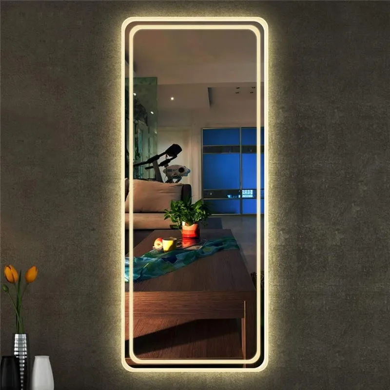 China Decorative Backlit Dressing LED Mirror Large Full Length Cosmetic Standing Wall Mirror