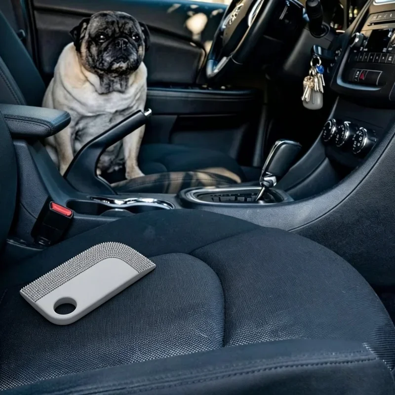 Car Interior Pet Hair Remover Brush Soft Rubber High Viscosity Curved Scraper Tool Cat Dog Fur Home Auto Seat Carpet Cleaning