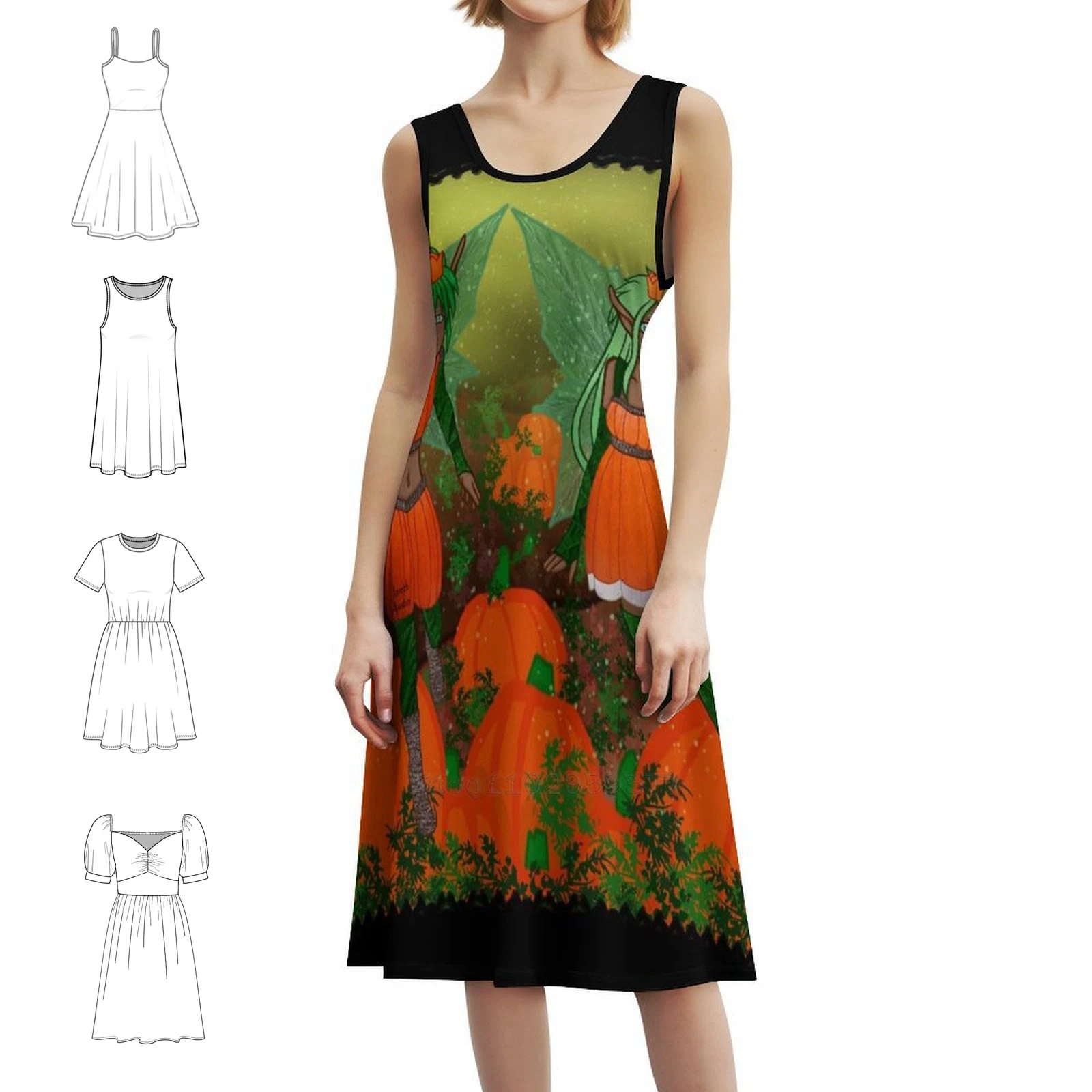 

Богемное платье без рукавов принцессы тыквы и принца для женщин, пляжные вечерние платья с принтом, тыквенная фея, принцесса и