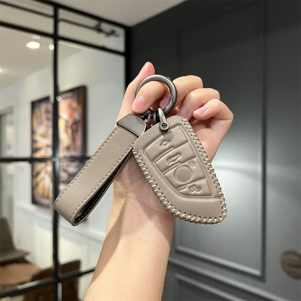 

New Leather Car Remote Key Case Cover Shell Fob For BMW X1 X3 X5 X6 X7 1 3 5 6 7 Series G20 G30 G11 F15 F16 G01 G02 F48 Keyless