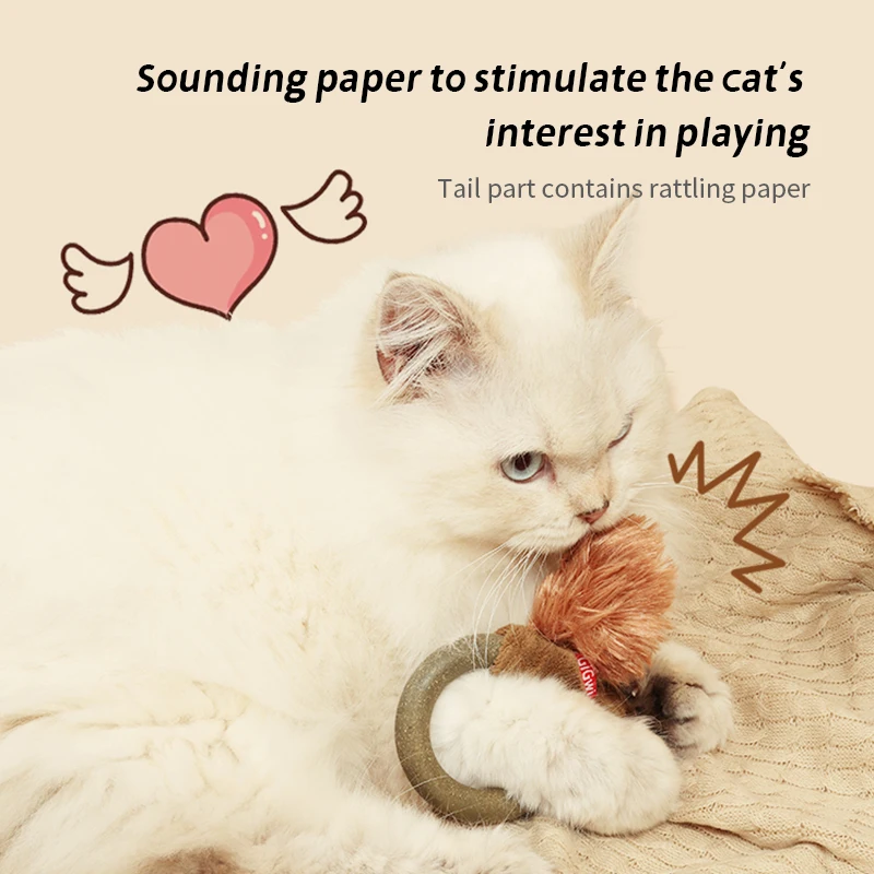 GiGwi Cat Toys CATCH Scratch Plush Hunting Series Plush Paper Sound Teething Toy Interactive Relieve Boredom for Pet Accessories