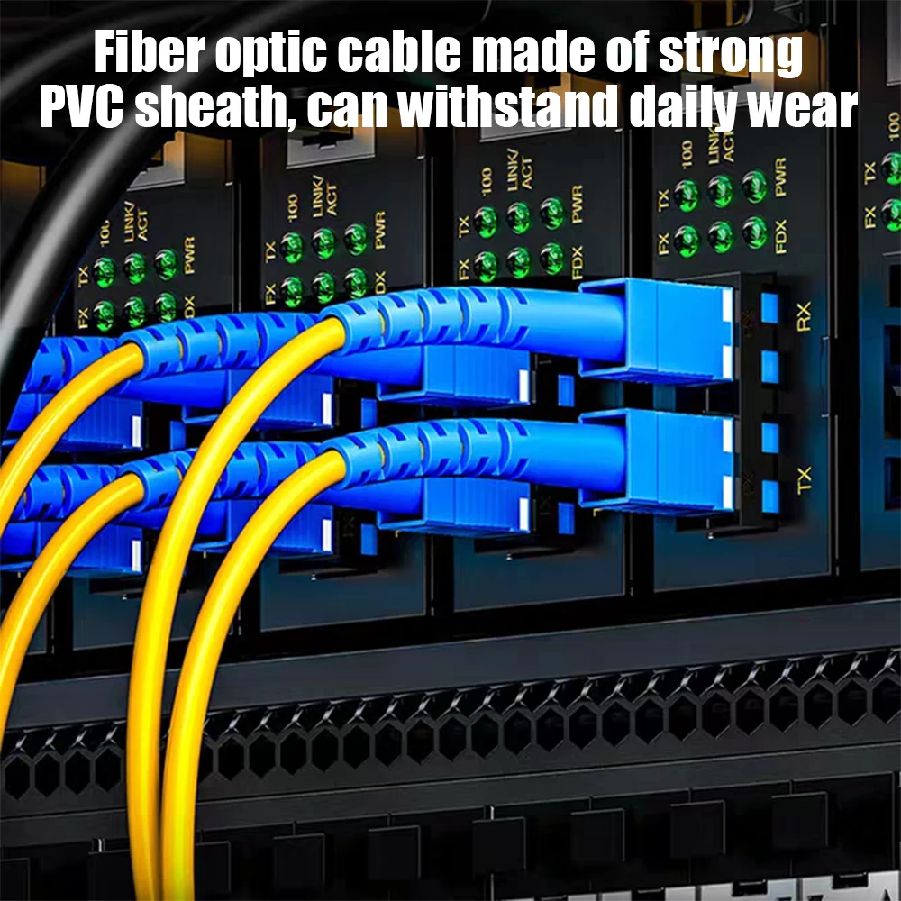 SC to SC Fiber Optic Cable Jumper Optical Patch Cord Simplex Single-Mode SMF 9/125μm SC-SC Insensitive 2.0mm Fiber Optic Cord