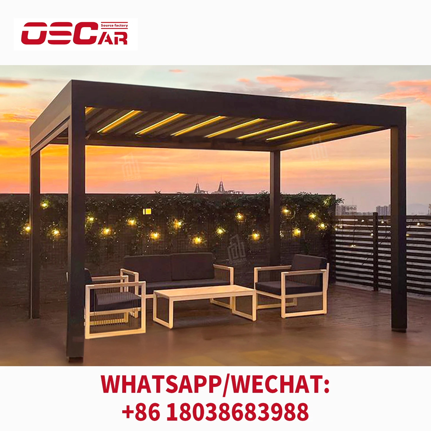 2024 3x3 3x4 4x4 3x6 4x6 6x3 6x4m Oem Customized Waterproof Sustainable ECO FRIENDLY Pergola Outdoor Aluminium Pergola