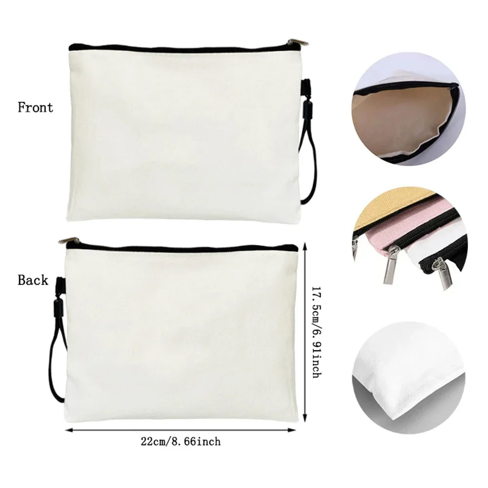 10 pezzi borsa per trucco può fai da te vuota non personalizzata insegnante/regalo di compleanno kit da toilette borsa per cosmetici mini astuccio