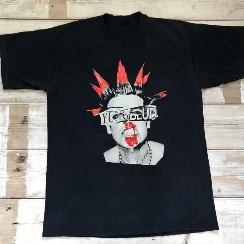 Yungblud Strawberry Lipstick Black T Shirt Cotton Full Size Mc856