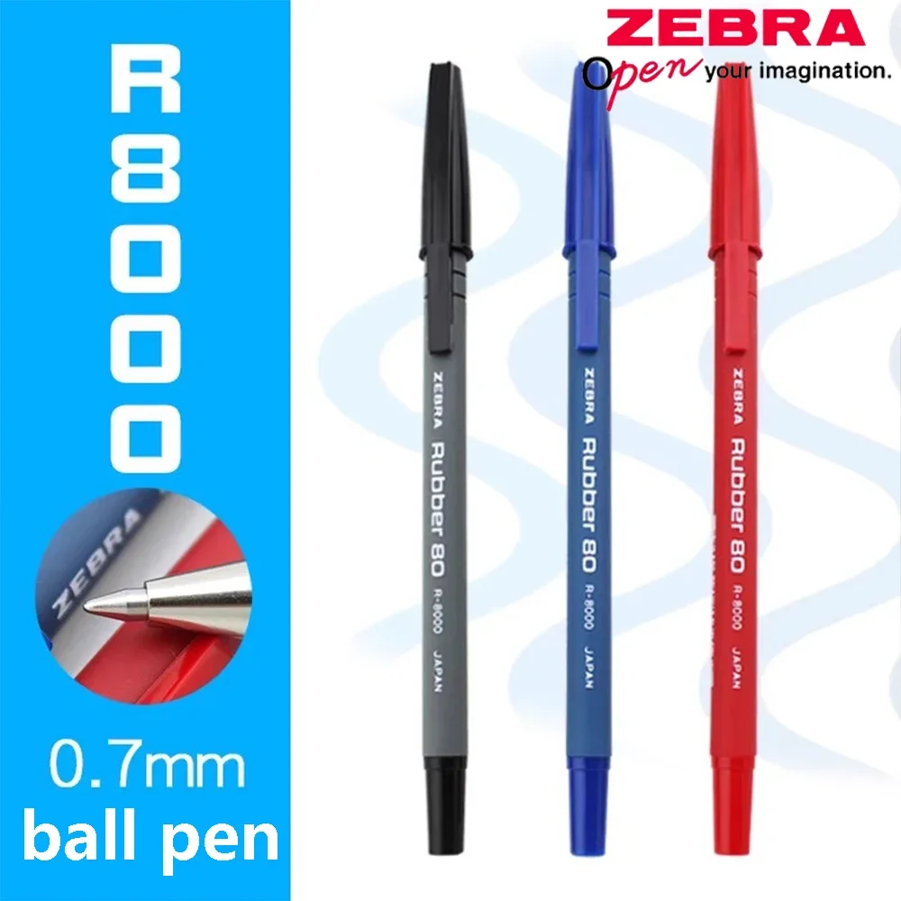 Japan ZEBRA Ballpoint Pen R-8000 0.7mm Smooth Quick Drying School Acsesories Back To School Cute Stationery Offices Accessories