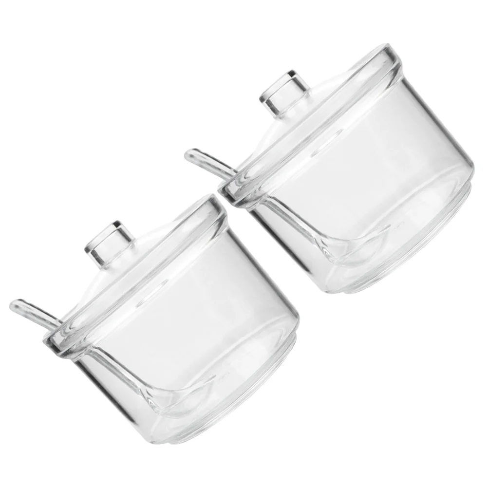 2 قطعة غطاء حاويات توابل أكريليك كبيرة للمطبخ، وعاء تخزين المطعم والملح والسكر والفلفل، شفاف #3
