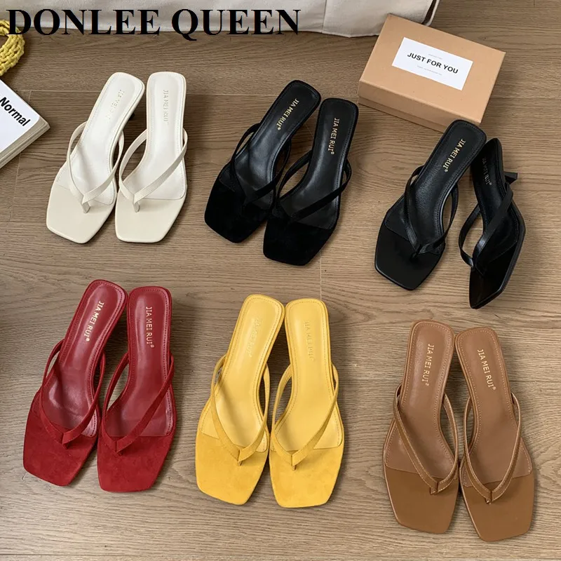 

Female Summer Sexy Thin Heels Sandals Slides Ladies Shoes Fashion Women Pumps Flip Flops Luxury Clip Toe Slippers Casual Sandals