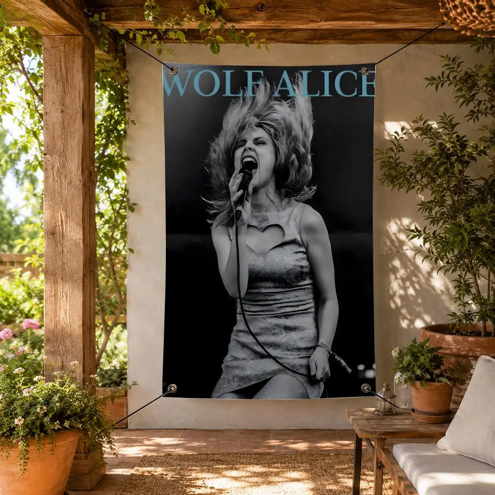 Band W-Wolf Alice Flags Decorative Flag Banner for Indoor Outdoor Wall Garden Yard Porch Patio Home Party Decor