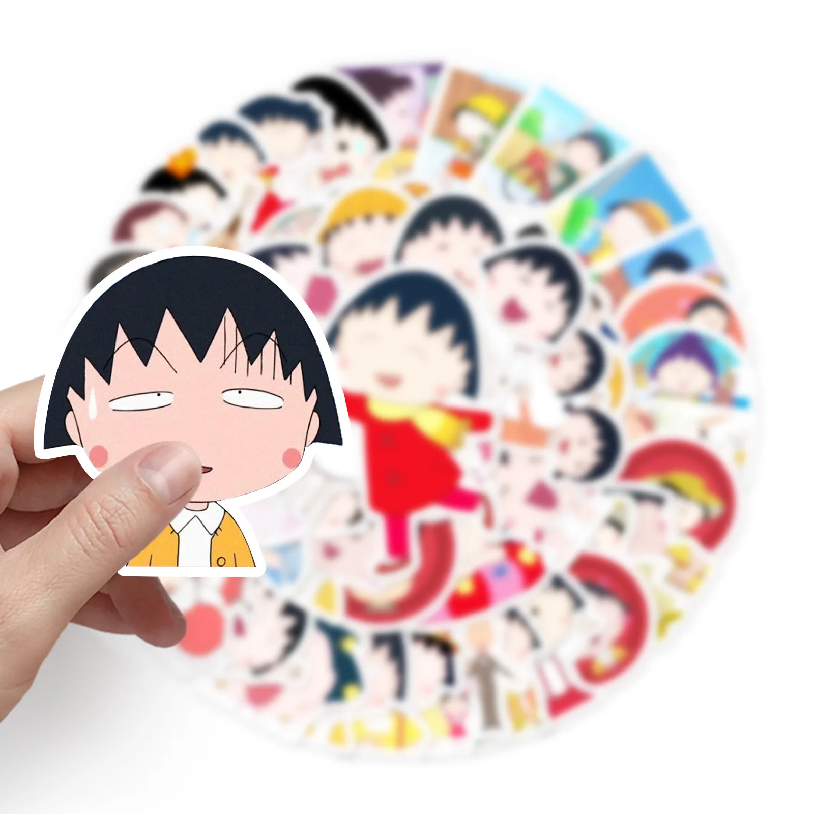 50pcs Cute Chibi Maruko-chan Cartoon Graffiti Sticker DIY Suitcase Skateboard Refrigerator Notebook Waterproof Sticker