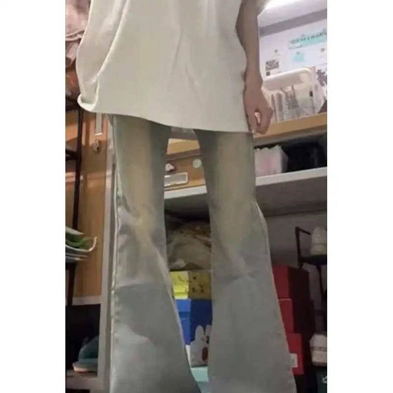 

Retro High Waist Bell Bot Denim Jeans Women's Slimming Faionable Hoof Pants Autumn New Sle Casual Cotton Blend