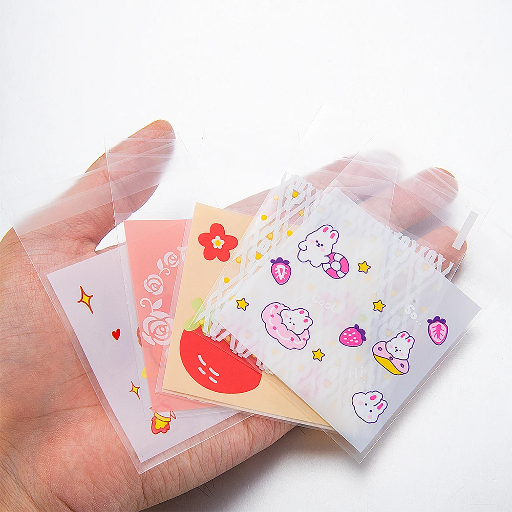 50/100pcs Transparent Self Sealing OPP Bags 7x7+3cm Adhesive Plastic Pouches for DIY Jewelry Retail Packaging Candy Biscuit Bags