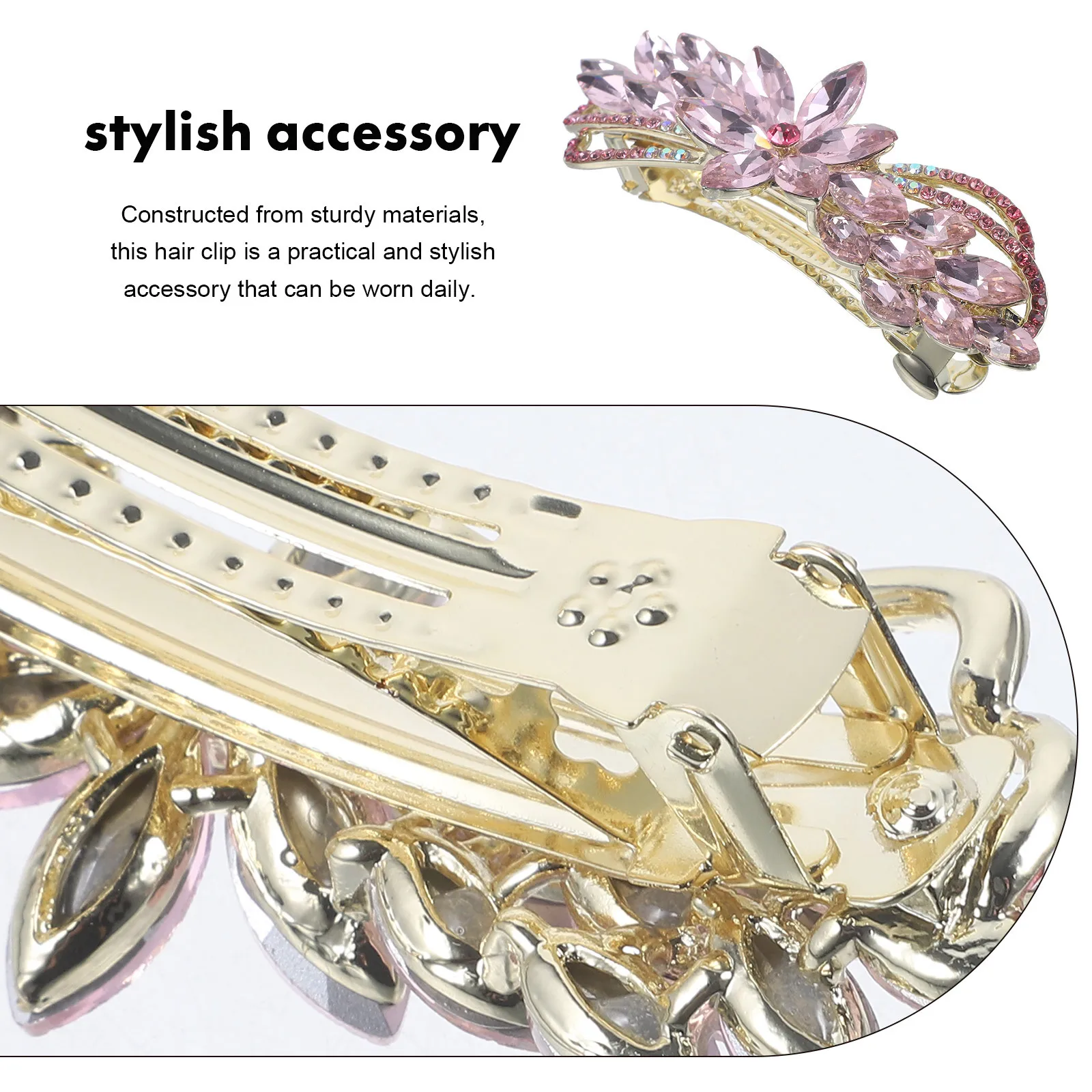 

Elegant Rhinestone Hair Clip Spring Hairpin Lightweight Women Girls Hair Accessories for Birthday Wedding New Year