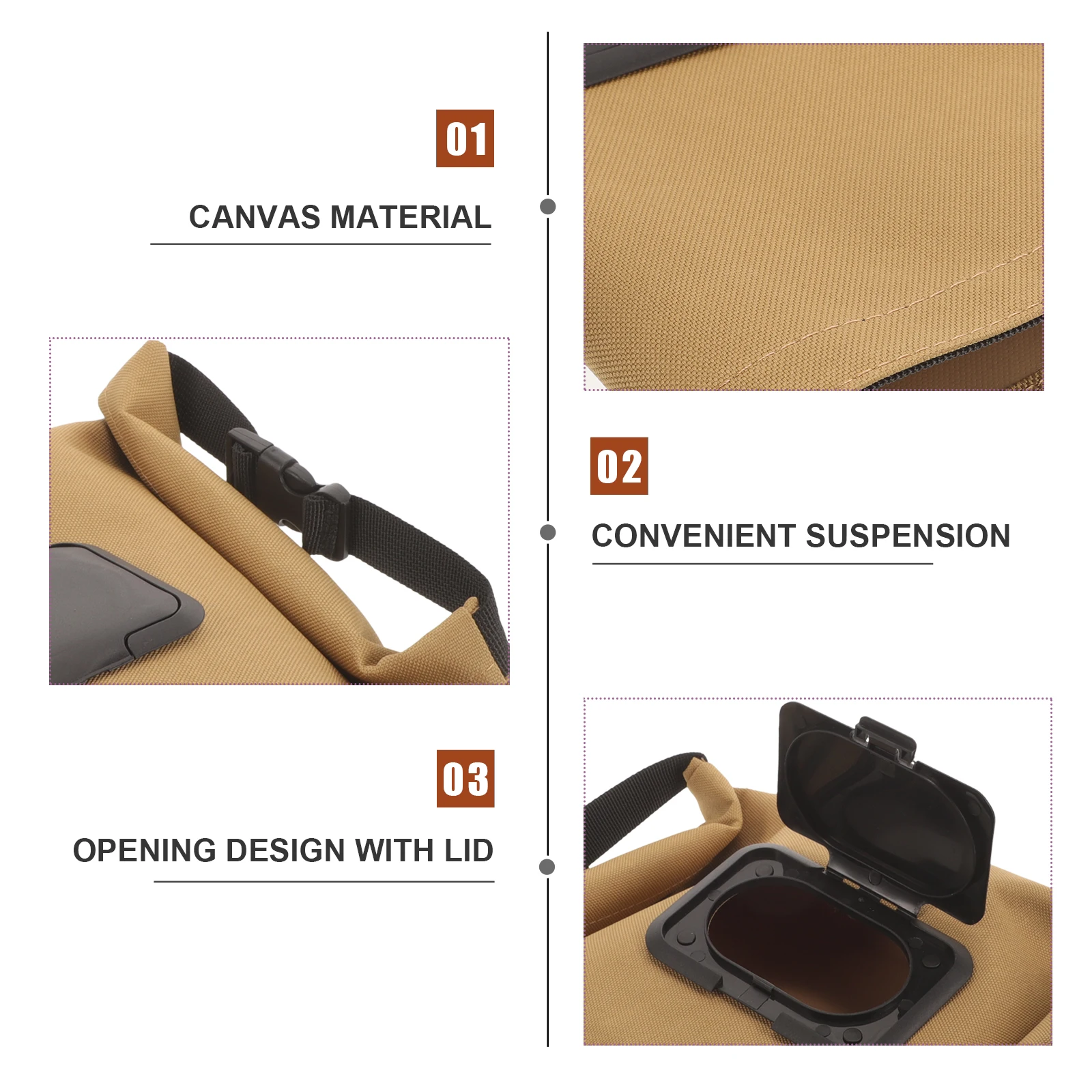 

Outdoor Camping Tissue Bag Durable Canvas Hanging Napkin Holder Portable Storage for Home Picnic Wipe Dispenser Box