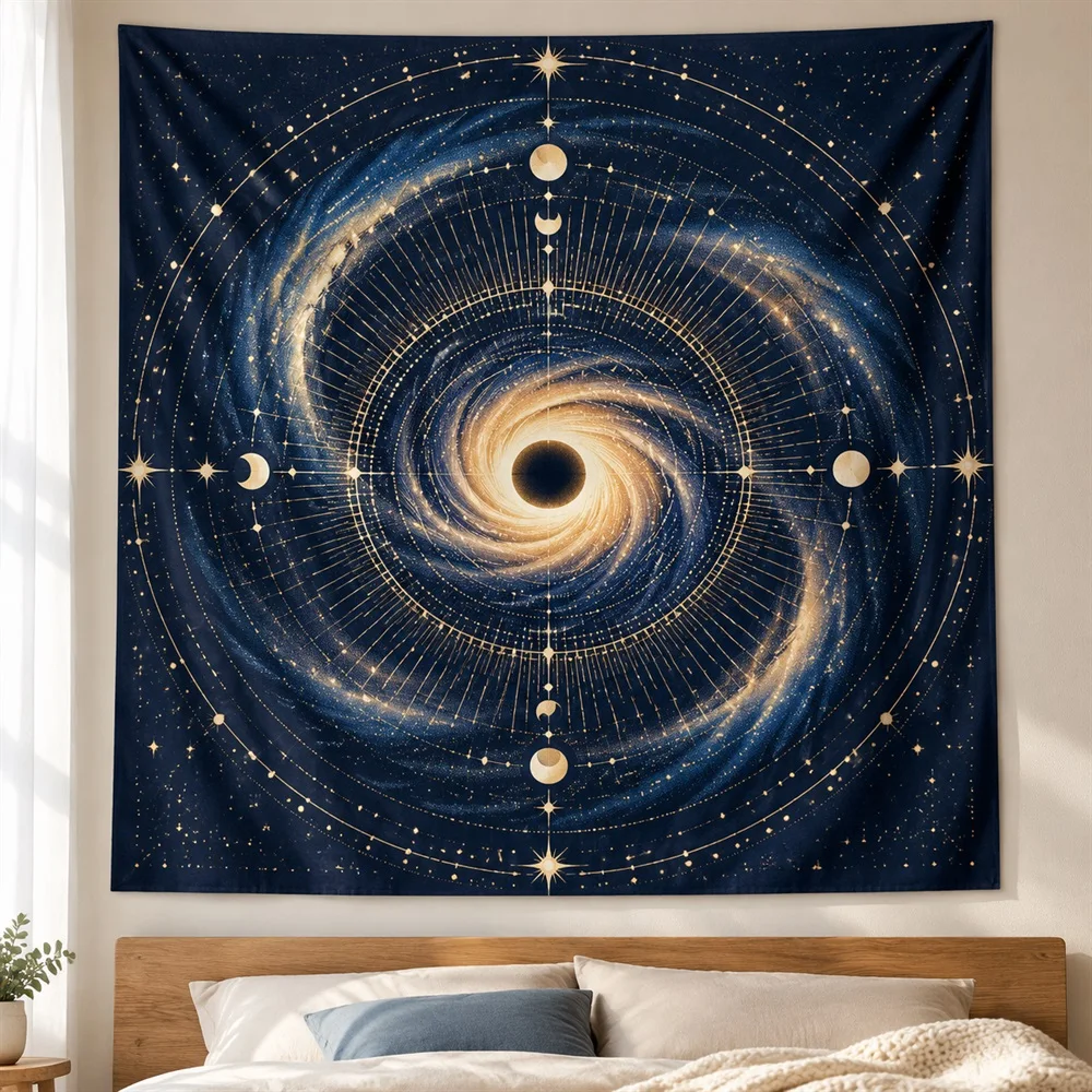 VIKAMA Black Hole Vortex Tapestry Wall Hanging, Cosmic Aesthetic Room Decor Wall Art Tapestries for Bedroom Living Room Office