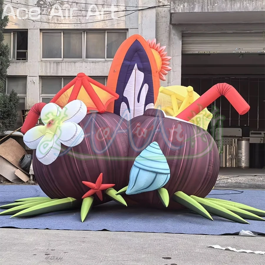 

Hawaiian Island Beach Party Decoration Inflatable Fruit Balloon,Giant Inflatable Coconut Model For Outdoor Advertising Event
