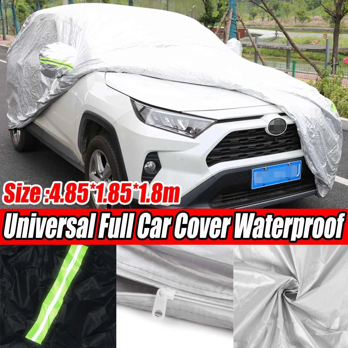 

4.85x1.85x1.8m Waterproof Car Cover Indoor Outdoor Full Auto Cover Sun UV Snow Dust Resistant Protection Universal For Sedan SUV