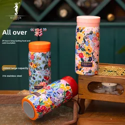 Mini 220ml316 Stainless Steel Mini Cup Handy Portable Water Set Coffee Flower Tea Thermos Cup  Cute Water Bottle