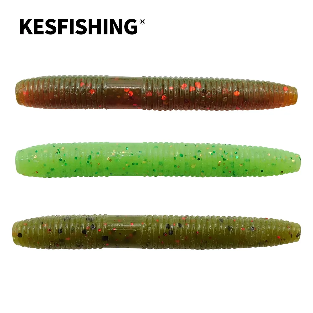 

KESFISHING Worms YMCO Stick10pcs 5cm 1.6g Fishing lures Soft Silicone Bait Wobblers For Trolling Sea Pesca Salts Sinking Drop