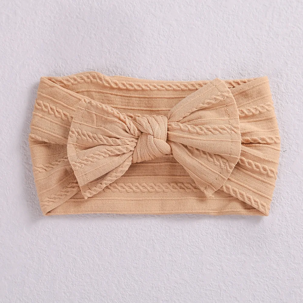 

Hot selling baby hair accessories Baby elastic headband jacquard delicate nylon bow children's headband