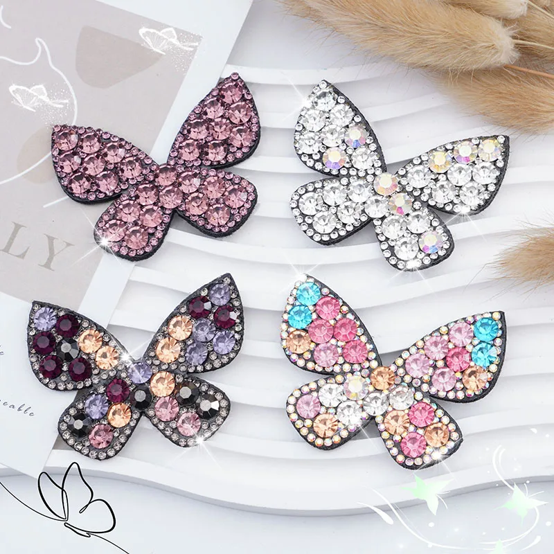 Butterfly Patches Rhinestone Applique Sewing Decorative Badges DIY For Clothing Jacket Backpack BX154