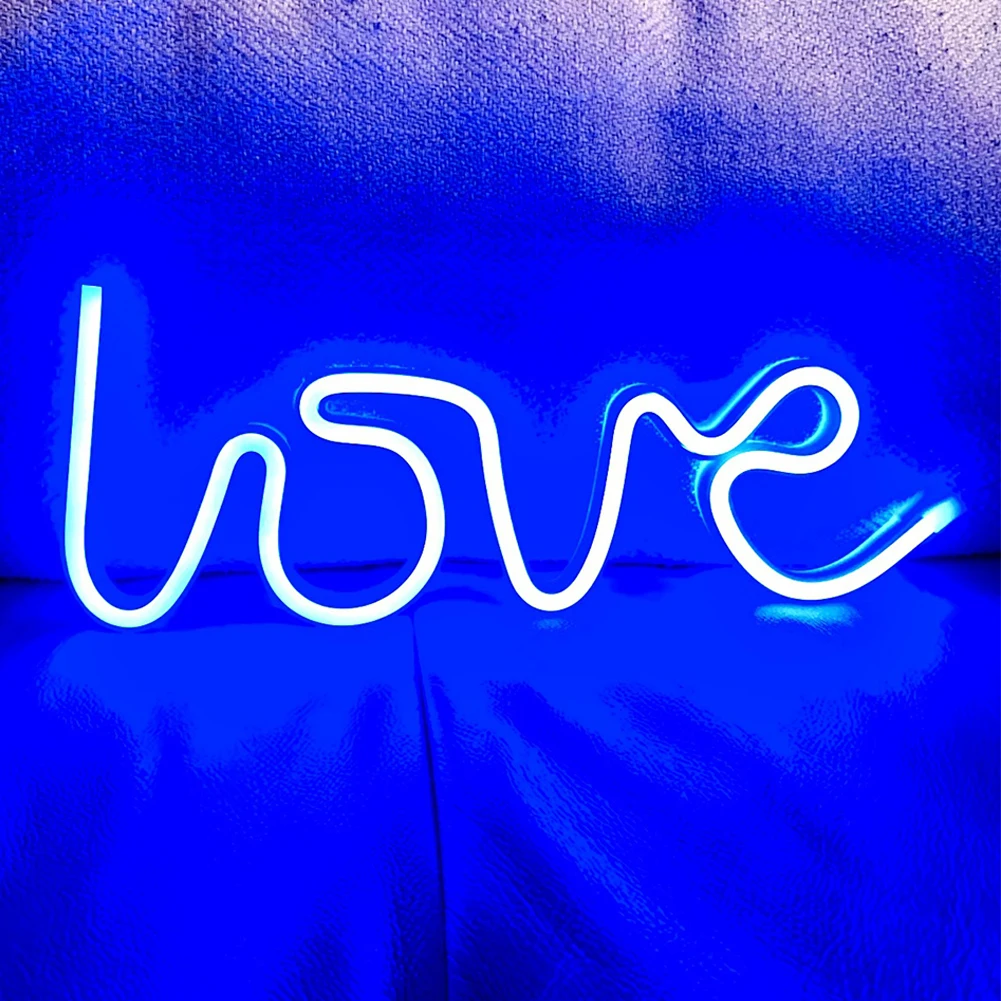 Love LED Neon Light pour chambre d'enfant, lampe en forme de cœur, veilleuse décorative, USB, batterie, 62, fête de mariage