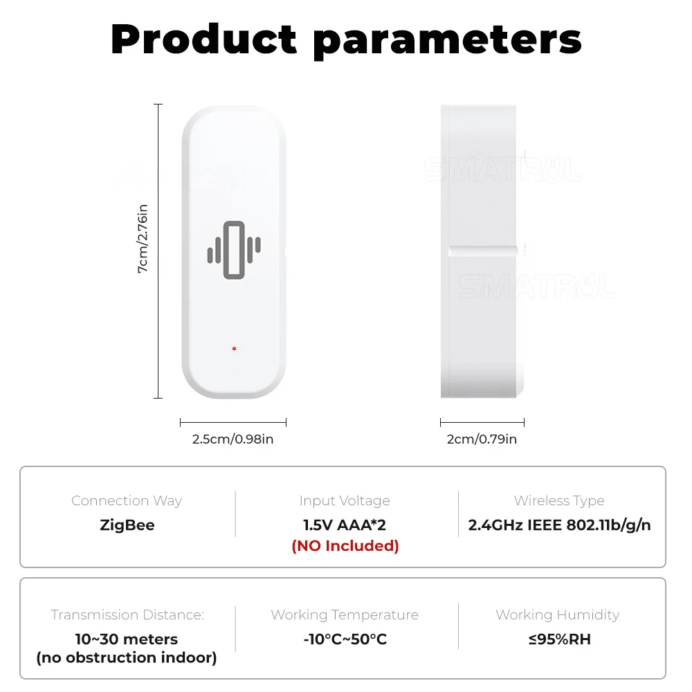 Tuya ZigBee Smart Vibration Sensor Door Window Break Anti-theft Detection Alarm Smart Home Security Protection System