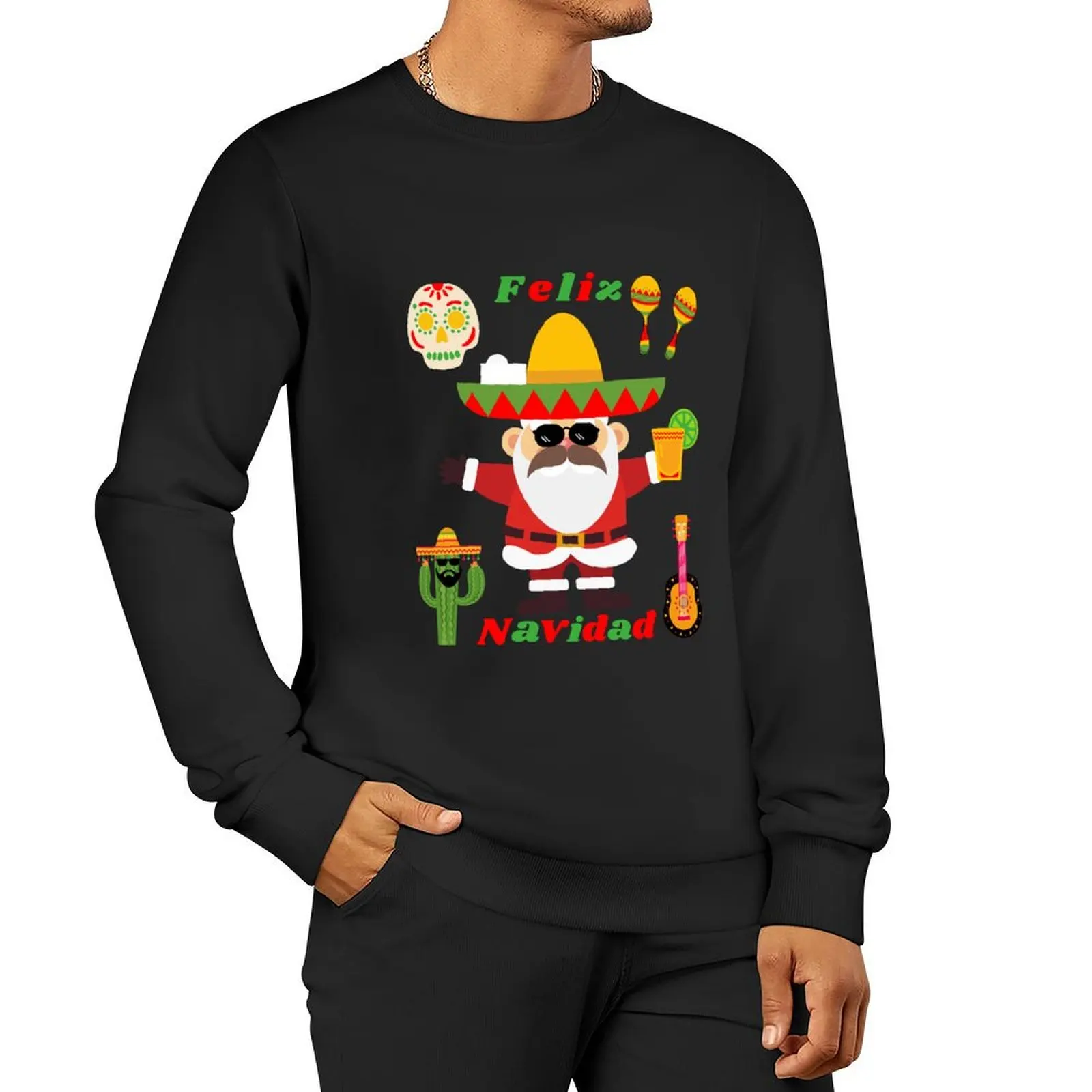 Feliz Navidad Pullover Hoodie men wear clothes for men autumn jacket men men's sweatshirt