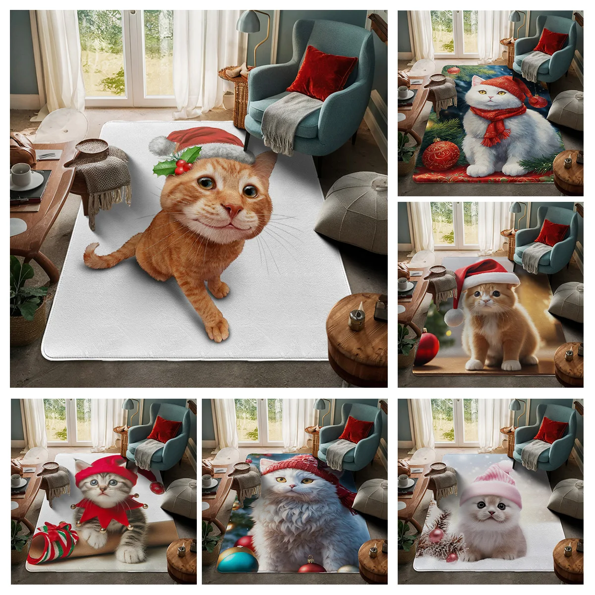 

House entrance carpet Home door mat Modern Room Bath Foot bathroom non-slip Kitchen water absorption rugs Merry Christmas happy