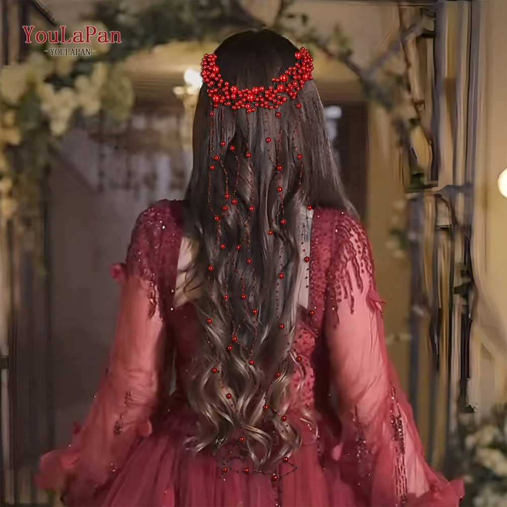 

YouLaPan Wedding Beaded Hair Comb Bridal Bridesmaid Pearl Headband Bohemian Headwear Elegant Women Party Hair Accessories HP600