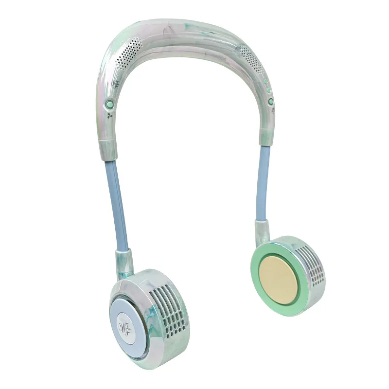 

Neck fan bladeless long battery life lazy portable foldable bluetooth speaker
