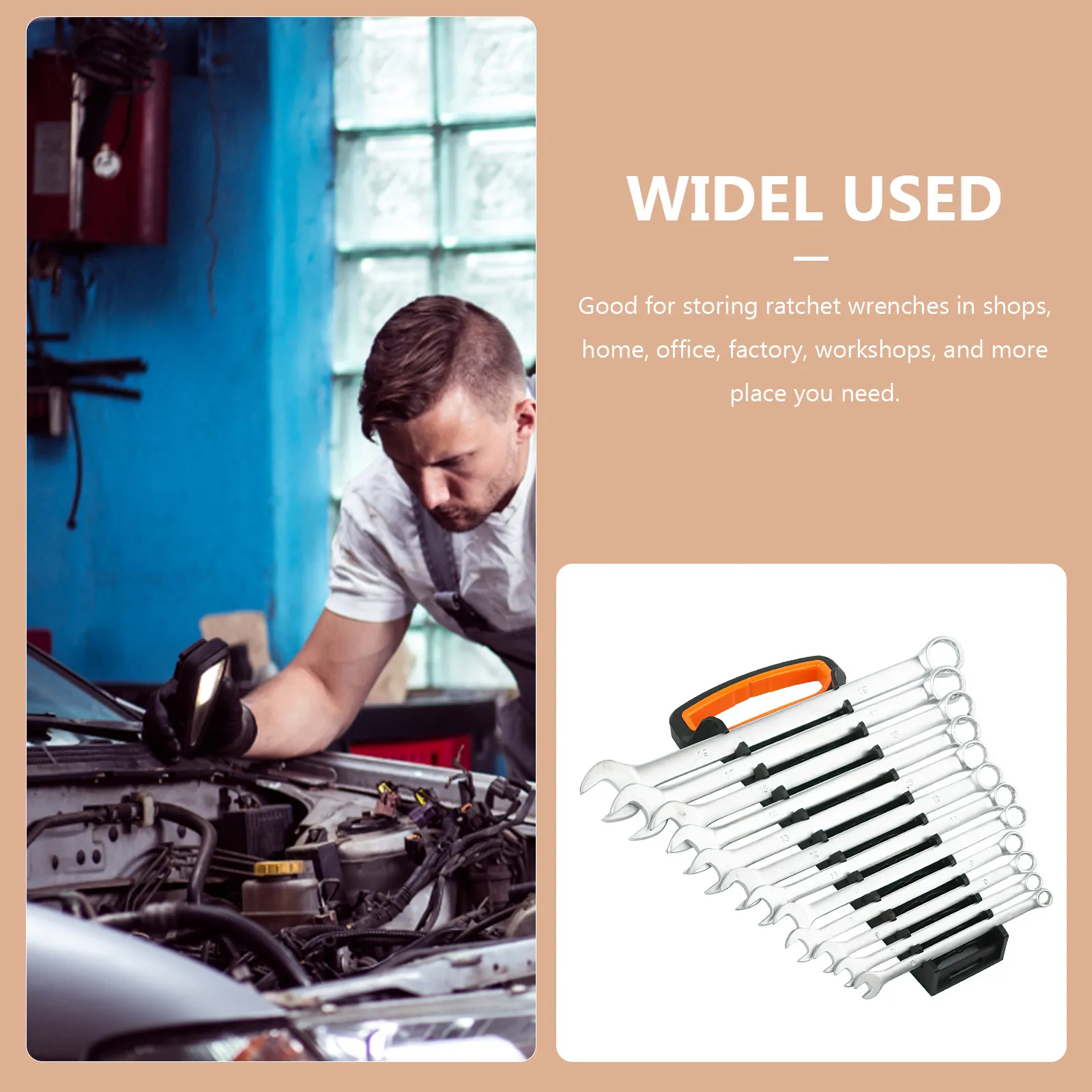 

Органайзер для гаечных ключей на 12 слотов: удобная подставка для трещоточных ключей для мастерской, дома, фабрики, для организации инструментов