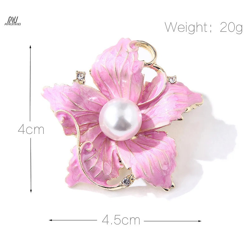 Pink Flower Brooch Korean Fashion Big Lapel Pins Wedding Accessories Elegant Crystal Flower Luxury Jewelry