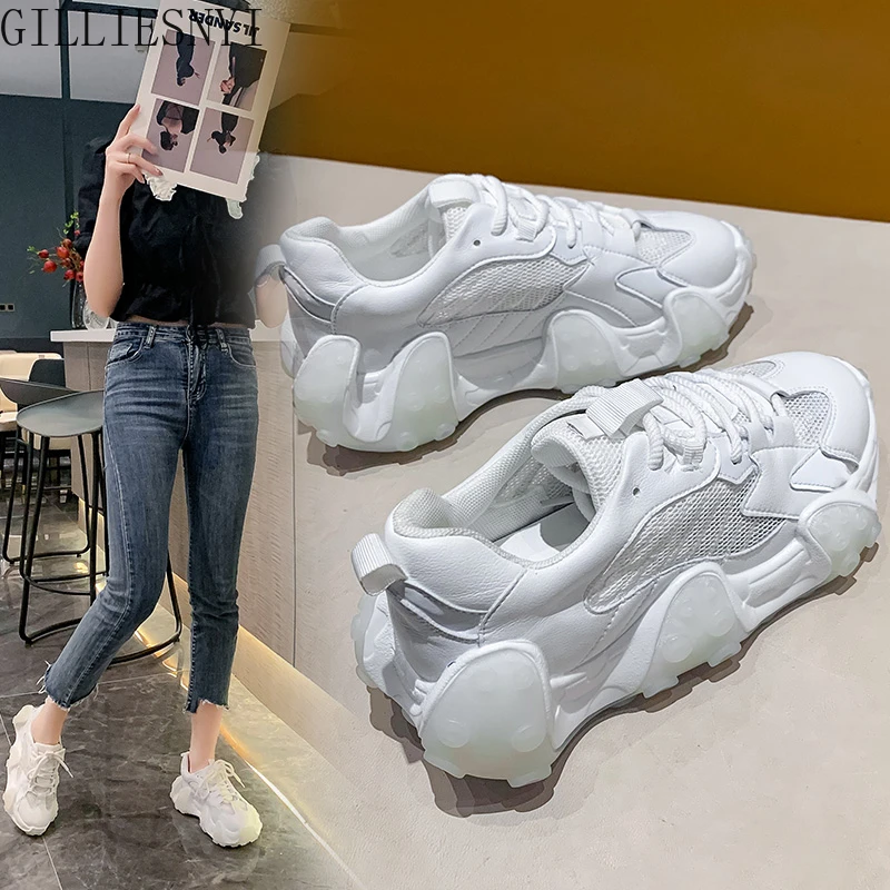 2022, damskie, oddychające trampki na platformie Luminous Cool Fashion Women Shoes Nightclub Party Focus Fluorescencyjne buty damskie