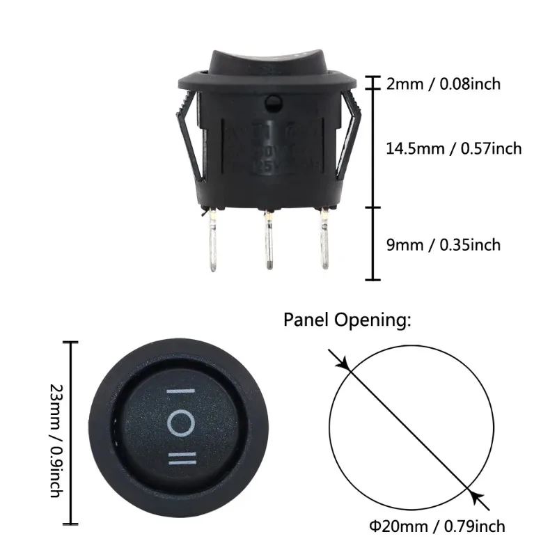 KCD1 Led Switch 2Pin 3Pin 2Position 3Position 20mm Car Button Lights Rocker Switch