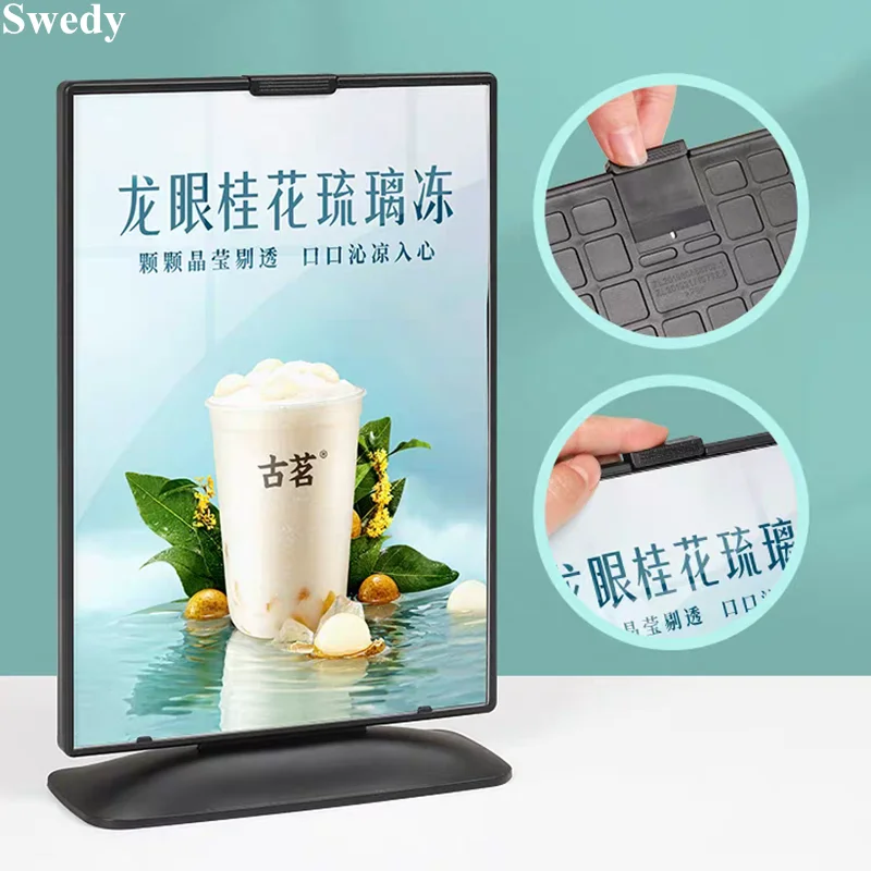 A4 210x297mm T / L Shape Plastic Table Sign Holder Display Stand Menu Paper Holder Price List Label Holder Poster Ad Frame