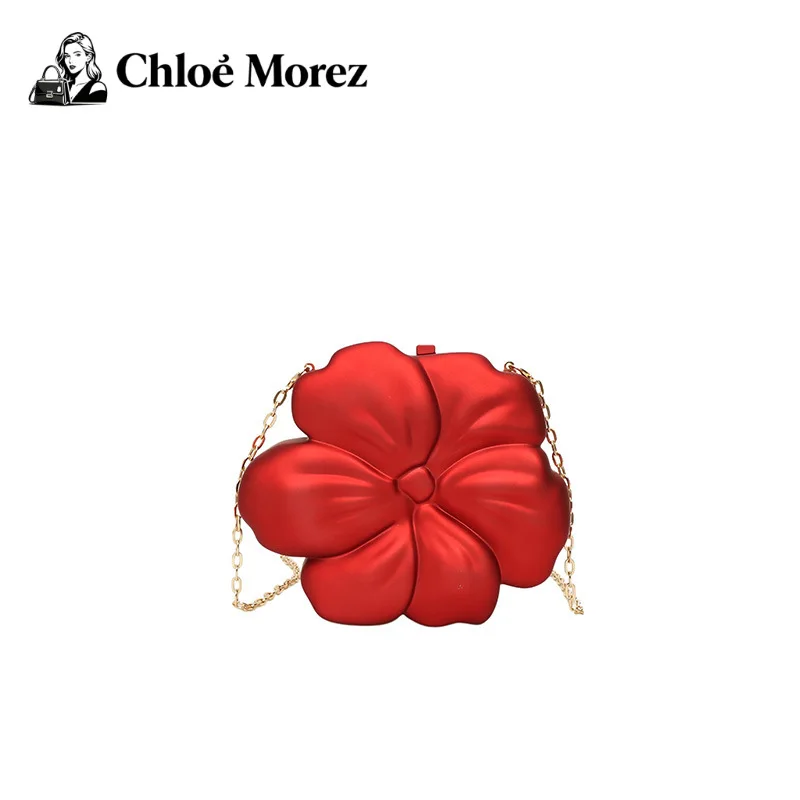 Mini Flower Bag Women Acrylic Sweet Cool Style Spicy Girl Chain Bag Crossbody Red Envelope
