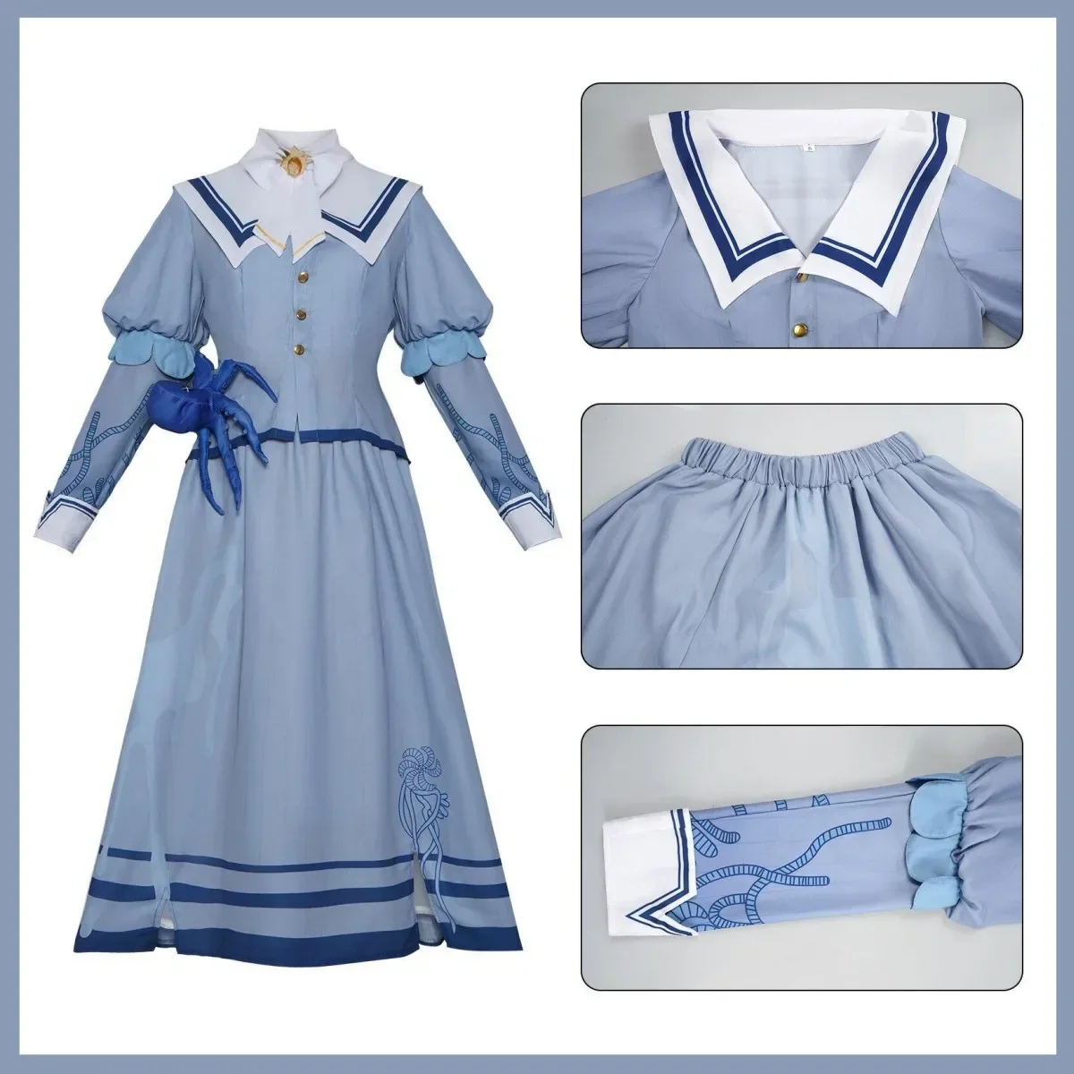 Anime Game Emily Dyer Lydia Jones Cosplay Costume Fashion Preserved Flower Blue Skirt Sailor Uniform Woman Kawaii Halloween Suit