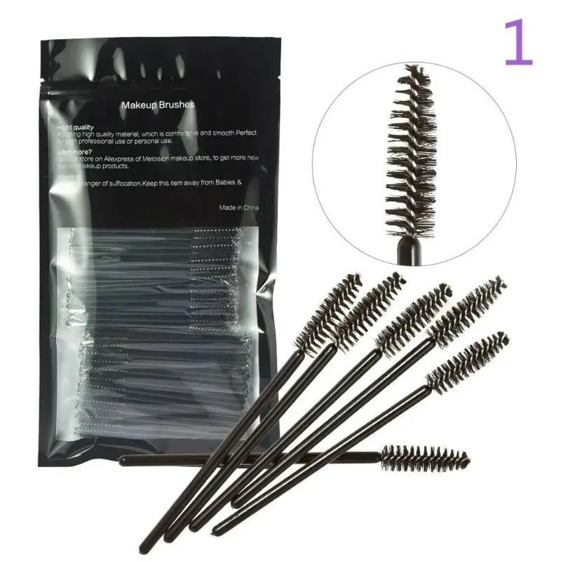 50PCS Makeup Eyelash Mini Brushes Mascara Wands Applicator Spoolers Eyelash Brush