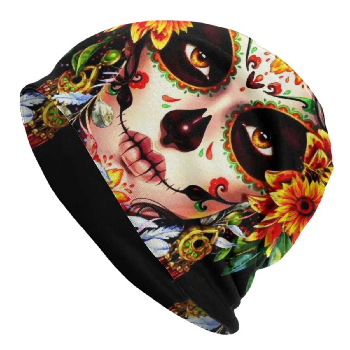 Catrina Beanie Cap Winter Warm Bonnet Homme Knit Hats Cool Outdoor Mexican Sugar Skull Girl Skullies Beanies Hats For Men Women