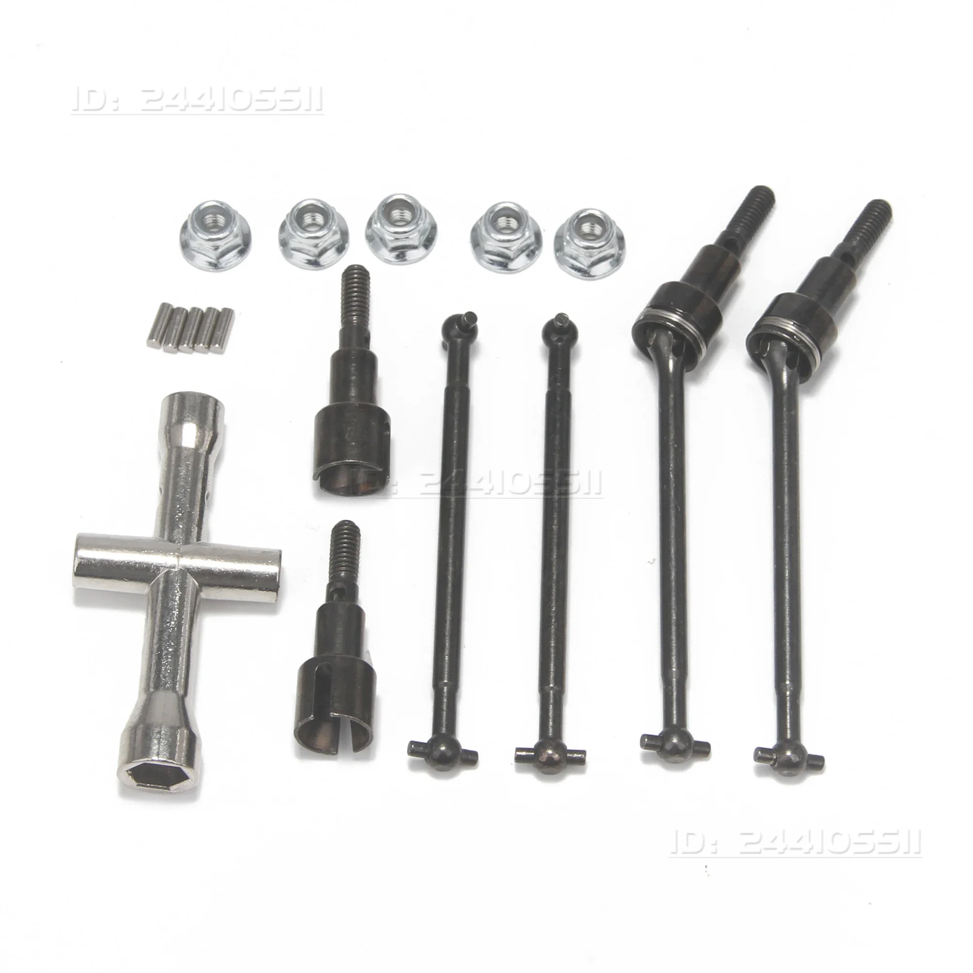 Arbre d'entraînement en métal pour voiture RC, ensemble d'arbre de transmission brossé CVD, Kit d'écrous à douille hexagonale pour modèle de véhicule SCY 1/16, pièce de rechange améliorée pour bricolage, jouet