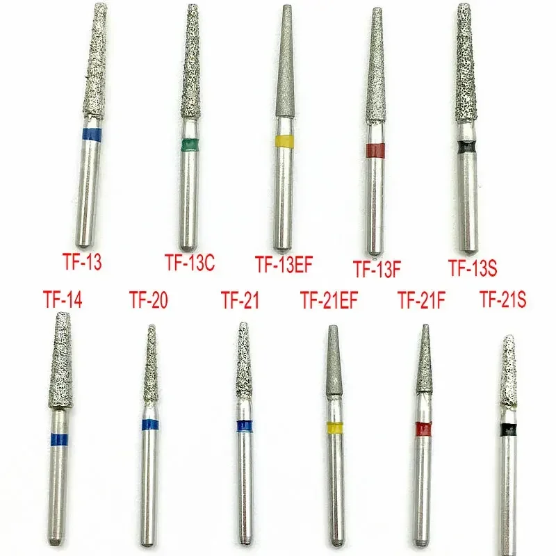 

100pcs FG Dental Diamond Burs Drill TF Series Diamond for High Speed Handpiecess Medium Polishing Tools