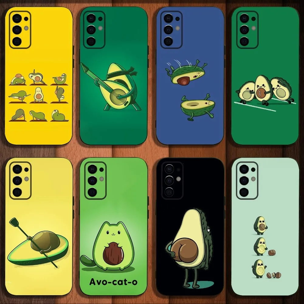 

Cute Avocado Cartoon Phone Case For Samsung S24,S21,S22,S23,S30,Ultra,S20,Plus,Fe,Lite,Note,10,9,5G Black Soft Cover